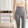 Women can wear high-waisted cotton tight-fitting pants with fleece and thickened autumn and winter pantyhose to make them look slimmer. Black long Johns for petite women details Picture
